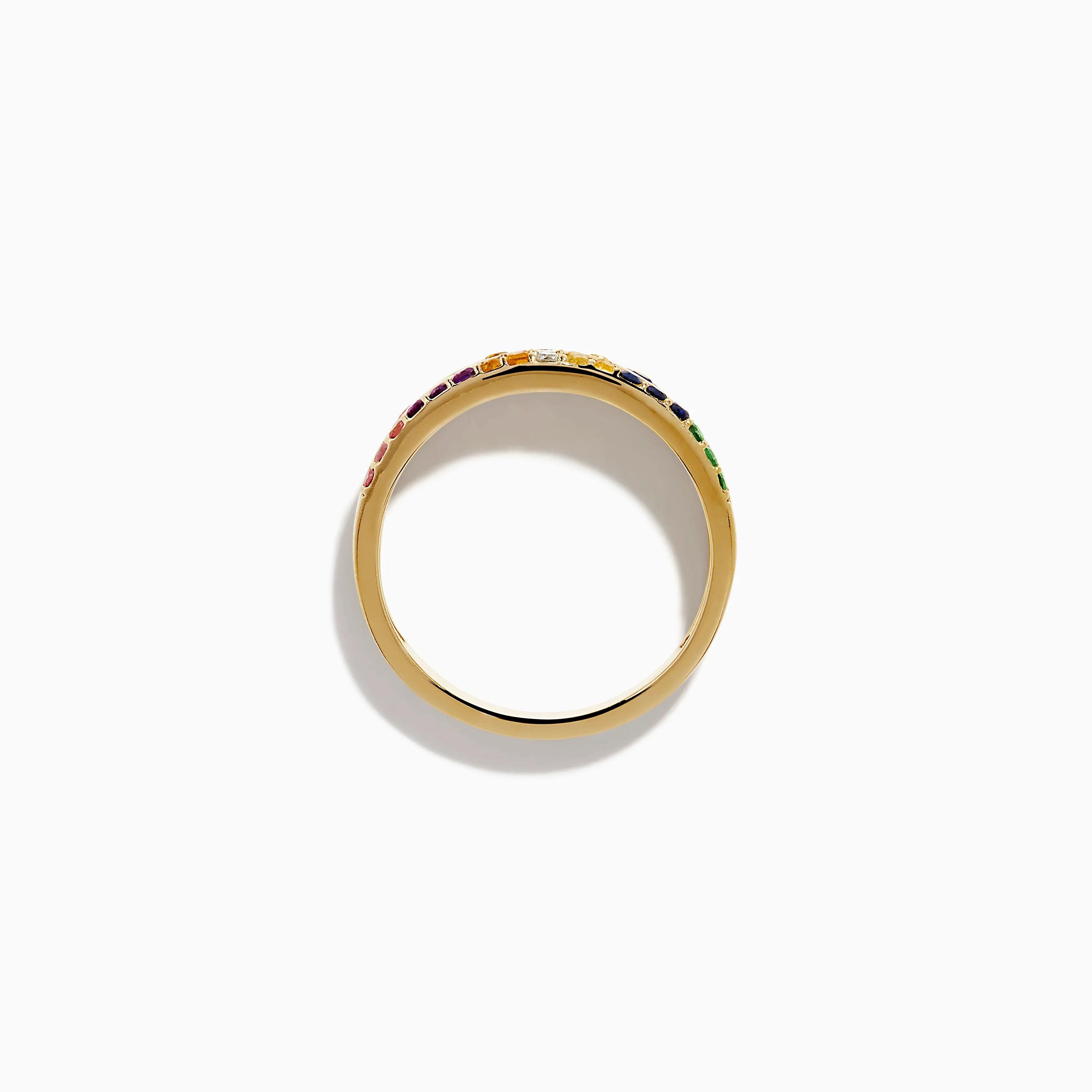 Watercolors 14K Yellow Gold Multi Sapphire and Diamond Scattered Ring - Image 3
