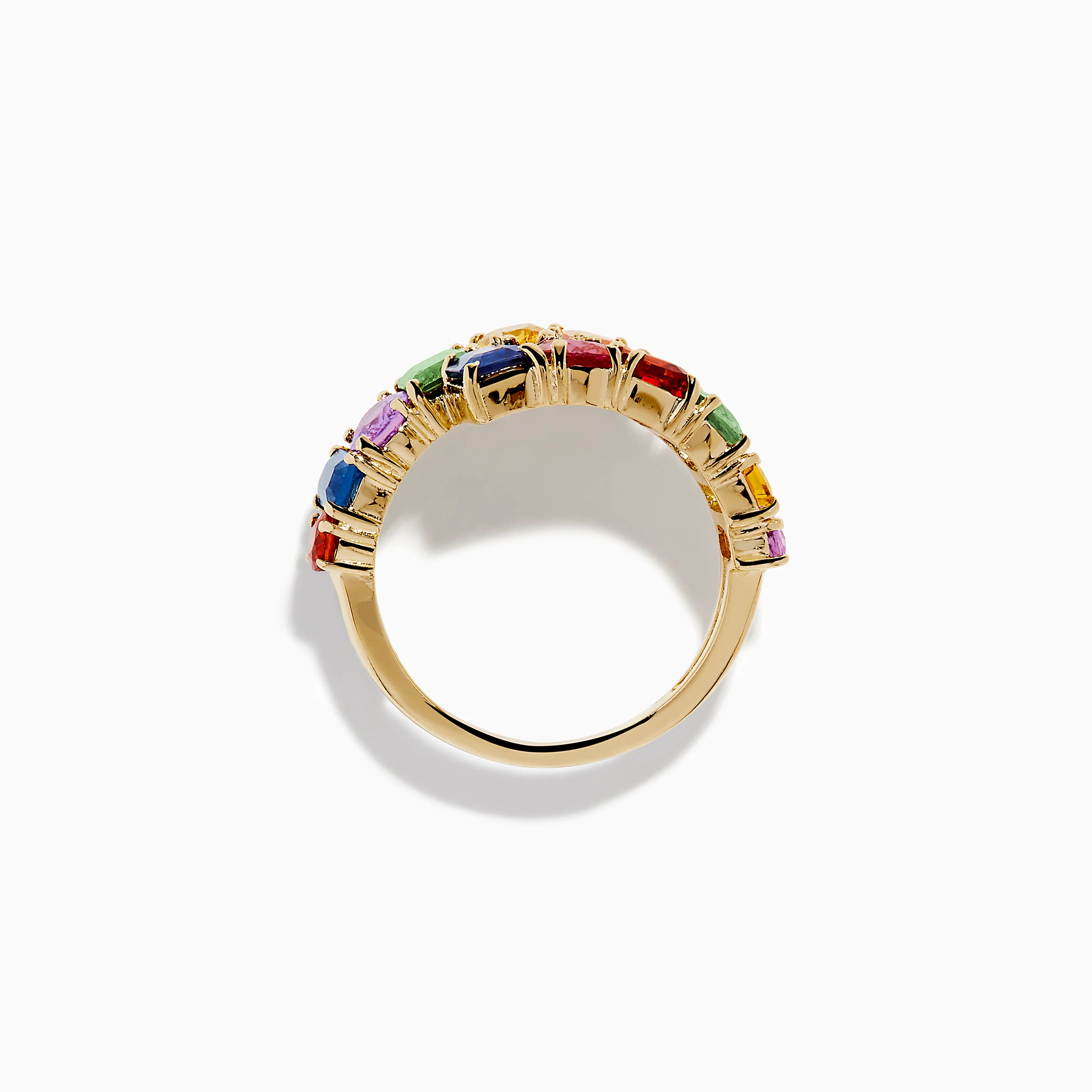 Watercolors 14K Yellow Gold Multi Sapphire Bypass Ring - Image 3