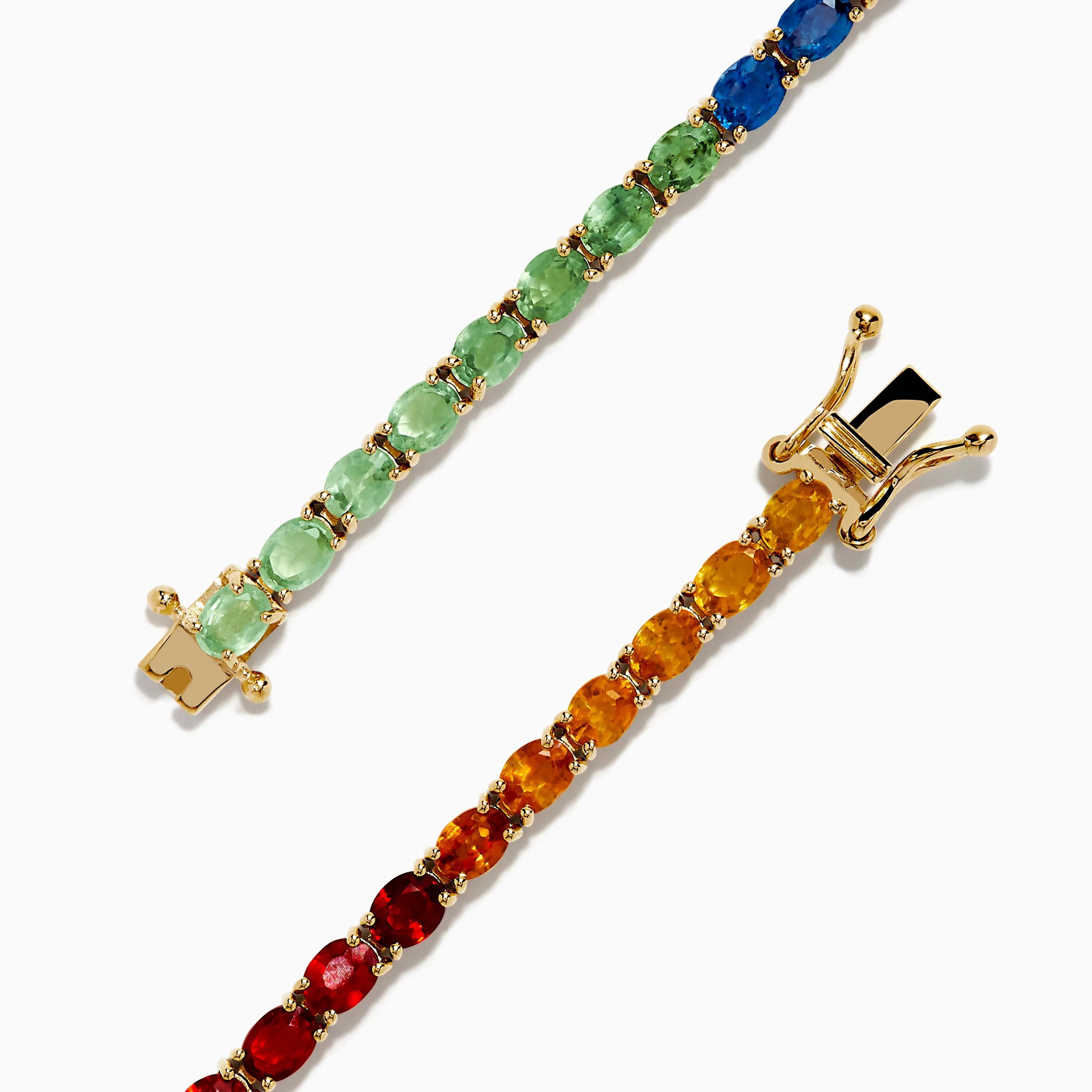 Watercolors 14K Yellow Gold Multi Sapphire Oval Tennis Bracelet - Image 4