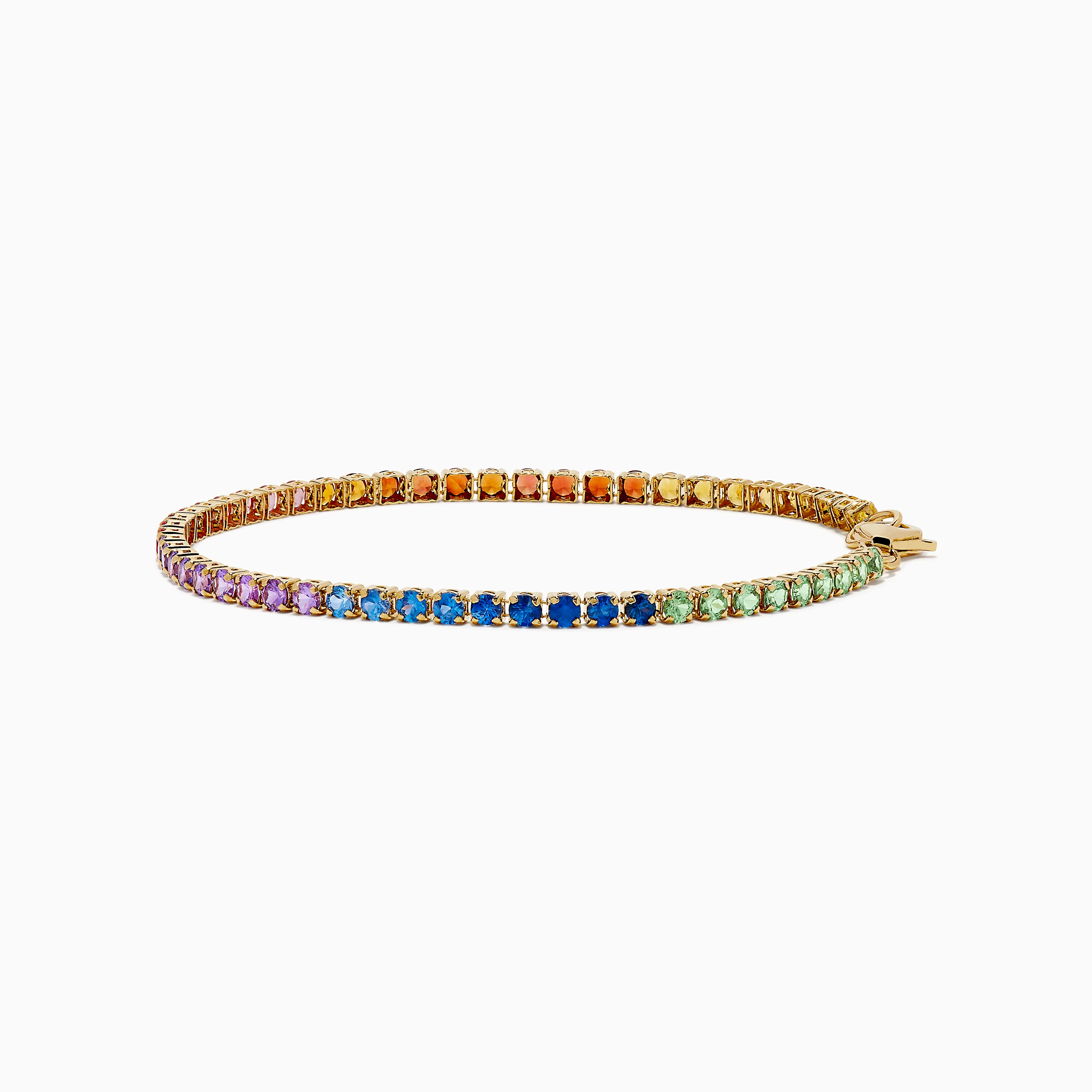 Watercolors 14K Yellow Gold Multi Sapphire Tennis Bracelet