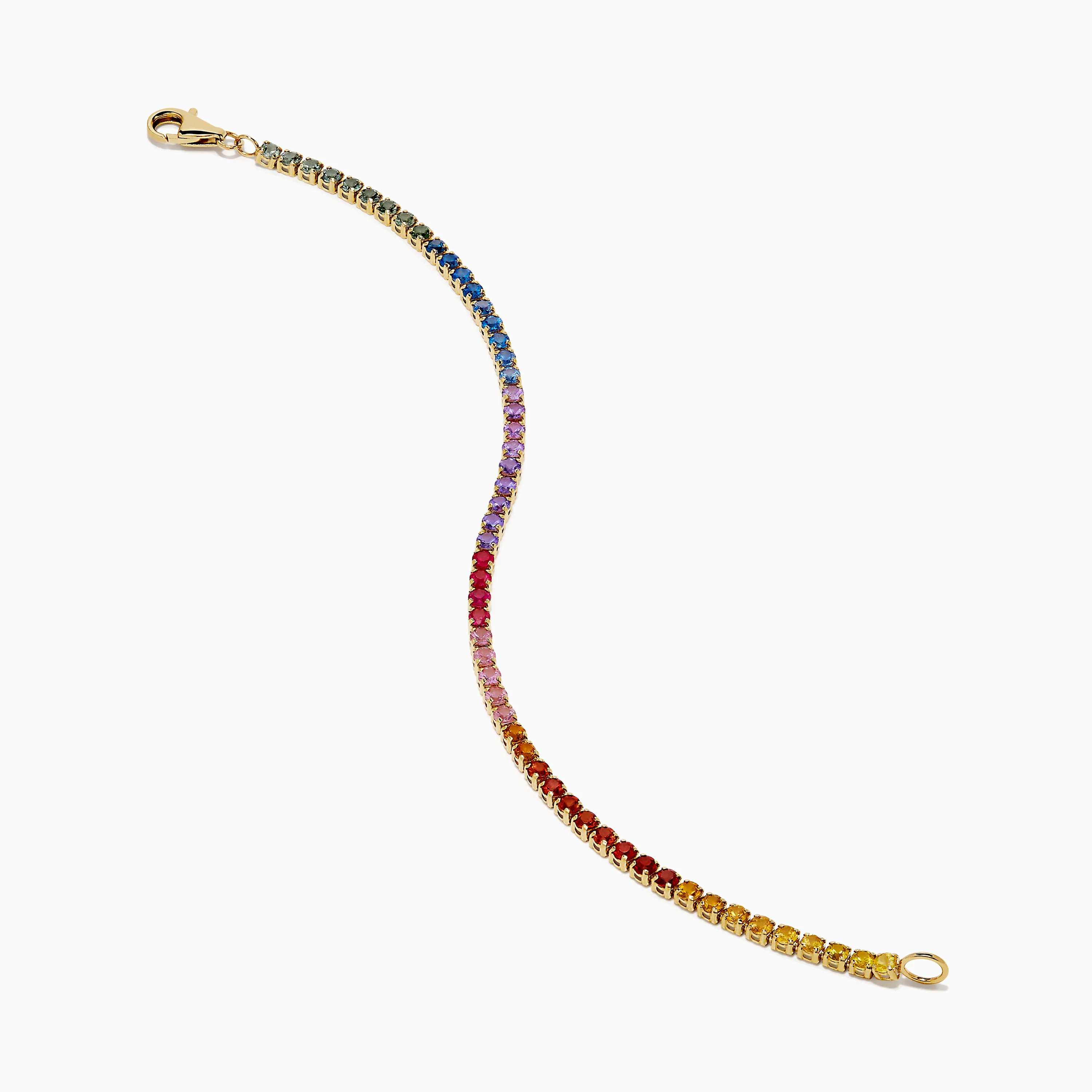 Watercolors 14K Yellow Gold Multi Sapphire Tennis Bracelet - Image 2