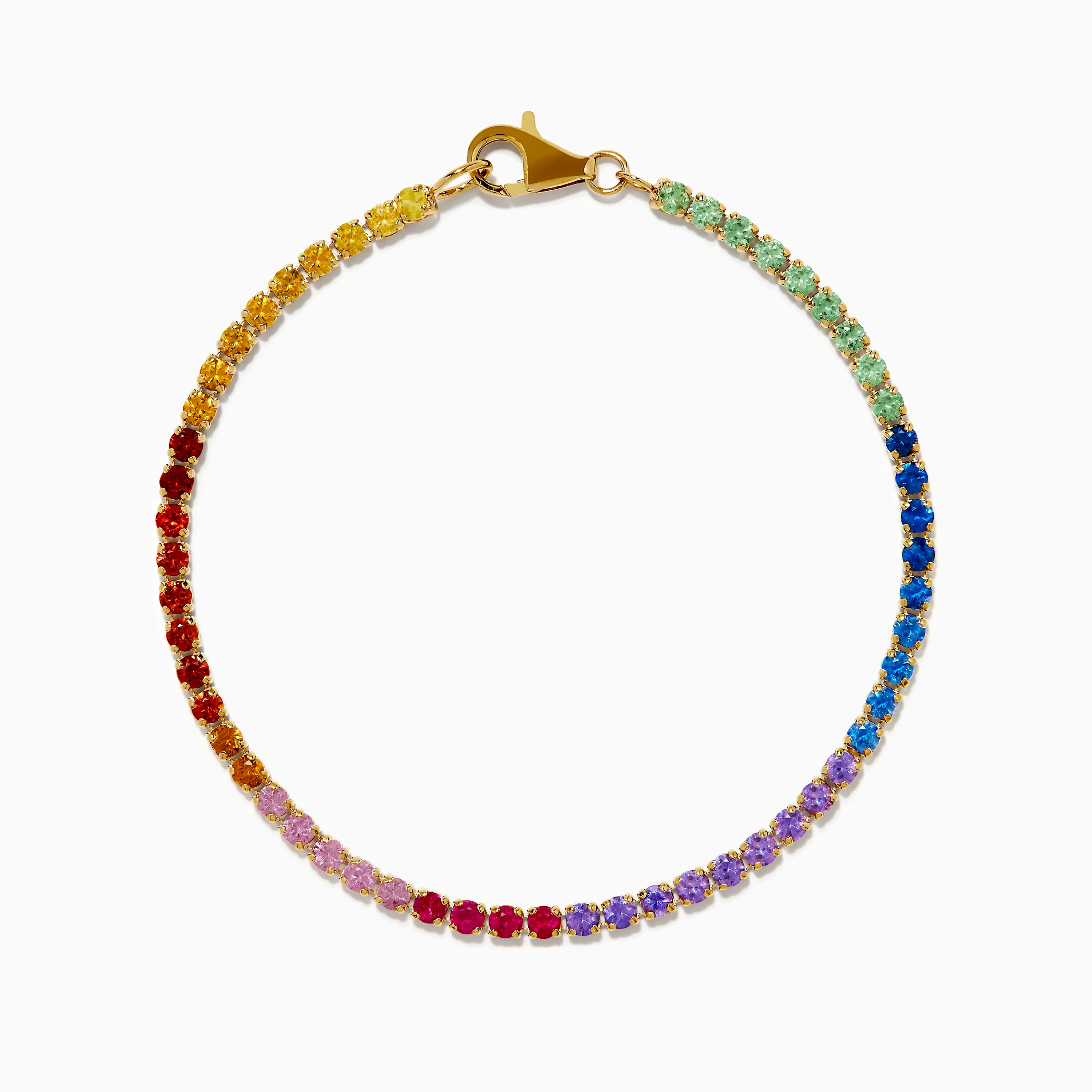 Watercolors 14K Yellow Gold Multi Sapphire Tennis Bracelet - Image 3